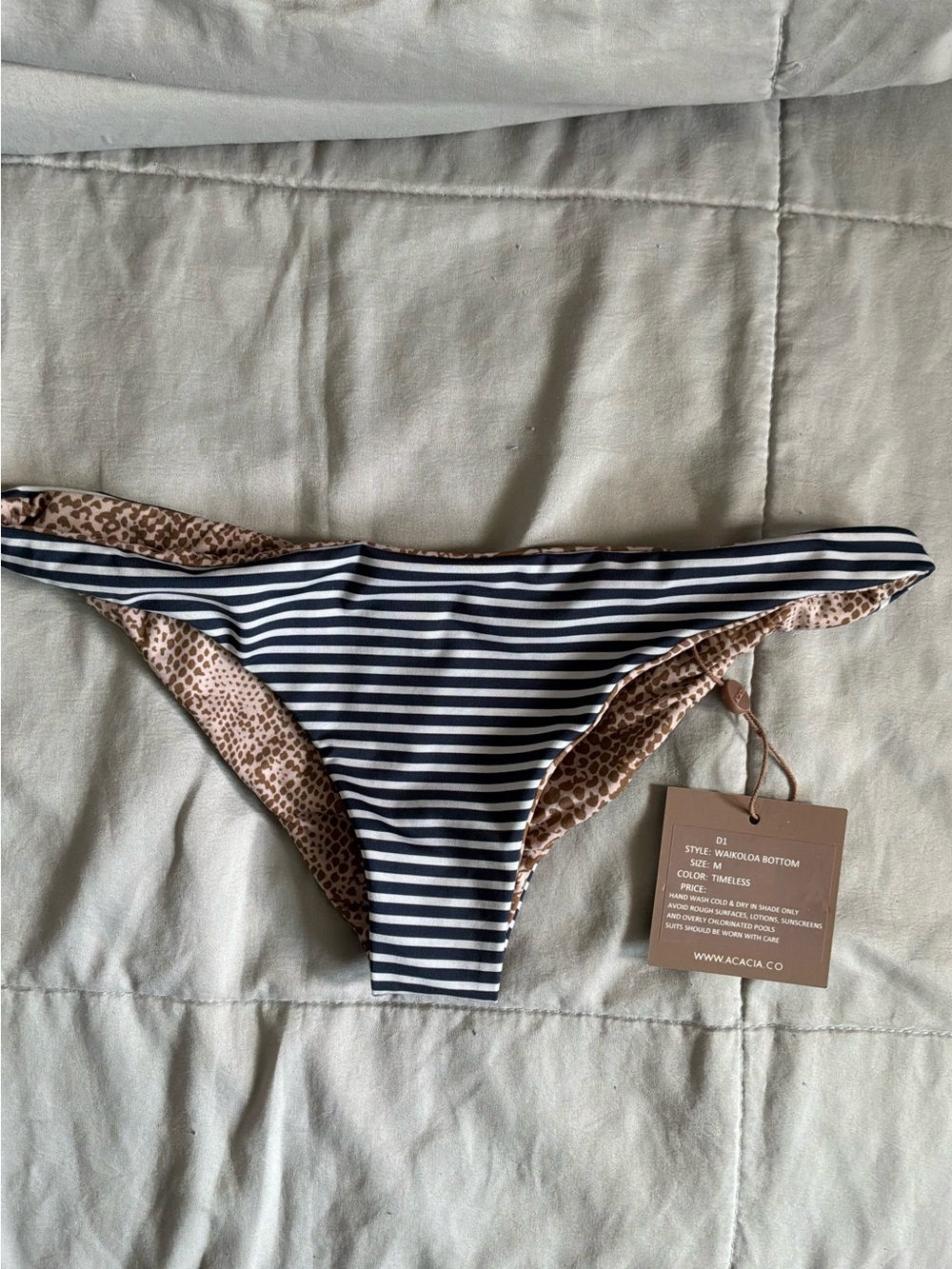 Acacia Swim M Striped Blue Bottoms